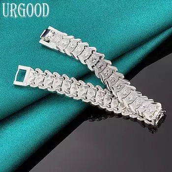 Браслет-подвеска из стерлингового серебра 925 пробы для женщин и мужчин, подарки для вечеринок, модные украшения 20cm