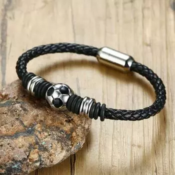 Браслет-подвеска Минимализм Изысканные детали Пряжка Застежка Черный Синий Веревочная нить Футбольный браслет Ювелирные изделия S чёрный