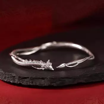 Браслет-подвеска с драконом, открытый браслет, ювелирные изделия, модный год для вечеринки
