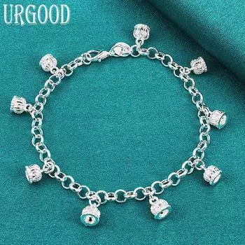 Браслет-подвеска с короной из стерлингового серебра 925 пробы, подарок на вечеринку, красивые ювелирные изделия 20cm