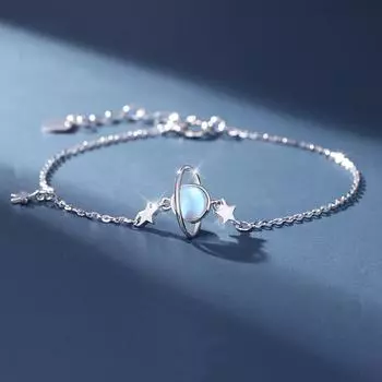 Браслет-подвеска с подвеской в виде звезды и лунного камня из стерлингового серебра 925 пробы и браслет для женщин, свадебные украшения для вечеринок