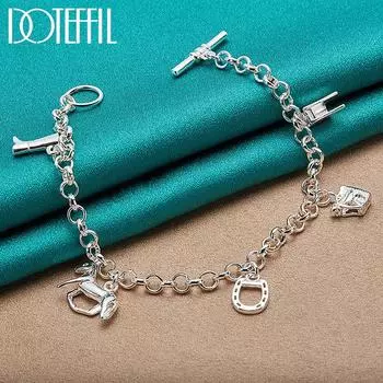 Браслет-подвеска Серебряный подарок для вечеринки Романтические украшения 20cm