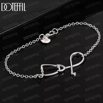 Браслет-подвеска в виде стетоскопа из стерлингового серебра 925 пробы, модные свадебные украшения 20CM