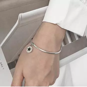 Браслет-подвеска в виде звезды и сердца из стерлингового серебра 925 пробы для женщин, элегантные свадебные украшения sl361