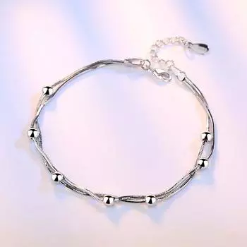 Браслет пятиконечная звезда квадратный сахар круглые бусины корейский модный серебряный браслет