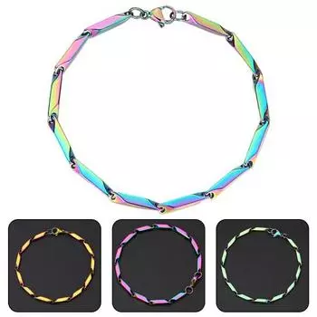 Браслет процесса закалки. Простой гипоаллергенный браслет-цепочка в форме листа. Украшение на запястье. M