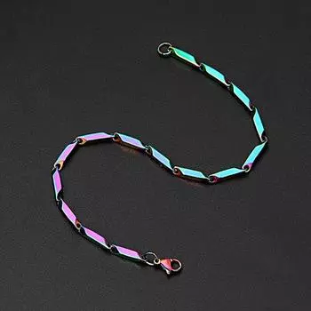 Браслет процесса закалки. Простой гипоаллергенный браслет-цепочка в форме листа. Украшение на запястье. M