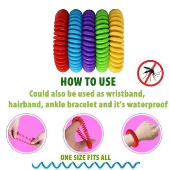 Браслет против комаров из ЭВА для детей, 100% натуральное нетоксичное чистое эфирное масло, репеллент от комаров, катушка для отпугивания вредителей светло-зеленый