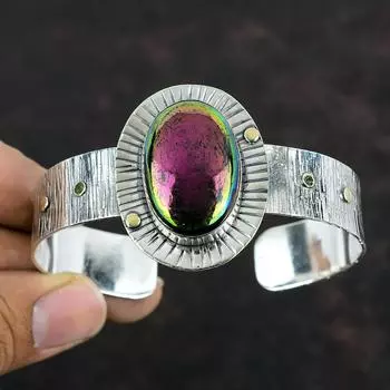 Браслет Rainbow Mystic Fire Labradorite, браслет-манжета ручной работы, красивые драгоценные камни, регулируемый браслет из стерлингового серебра 925 пробы, подарки для мамы