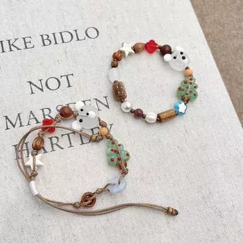 Браслет «Рождественская елка» Белый медведь: Милый, простой и модный дизайн для осени и зимы. Standard