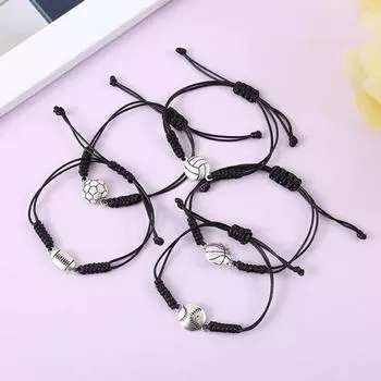 Браслет ручной плетеный футбольный баскетбольный браслет из полированного сплава из нержавеющей стали регулируемый унисекс украшение на запястье антикоррозийный праздничный подарок ювелирные изделия для взрослых