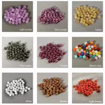 Браслет ручной работы, акрил, 6-8 мм, ювелирные аксессуары, круглые бусины, искусственный жемчуг, 30-100 шт., непрозрачные бусины 6mm жёлтый