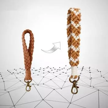 Браслет ручной работы, брелок для женщин, плетеный автомобильный брелок для ключей, нержавеющий брелок, ремешок на запястье для кошелька фиолетовый