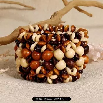 Браслет ручной работы из бисера, плетеный, винтажный, из кокосовой скорлупы, деревянный, богемный, для отпуска, женский