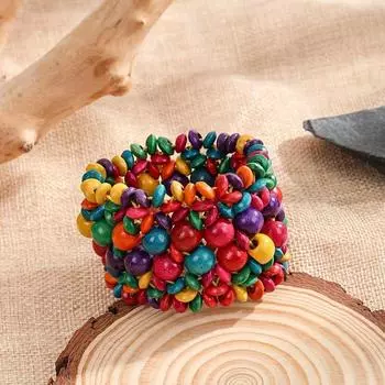 Браслет ручной работы из бисера в этническом стиле, женский эластичный браслет в этническом стиле, ювелирные изделия в стиле бохо в подарок разноцветный