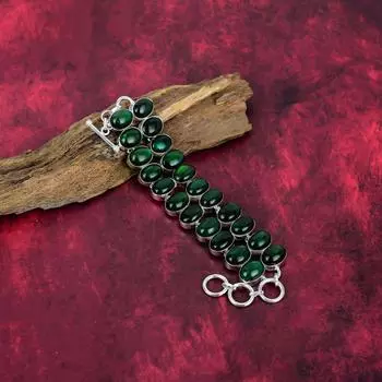 Браслет ручной работы из драгоценного камня Green Flash Labradorite, браслет из стерлингового серебра 925 пробы, старинные ювелирные изделия, регулируемый браслет-цепочка, подарок на помолвку Adjustable With 8 Inches зелёный