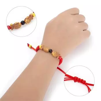 Браслет ручной работы из красной веревки с плоским узлом, транспортный браслет из красной веревки One Size красный