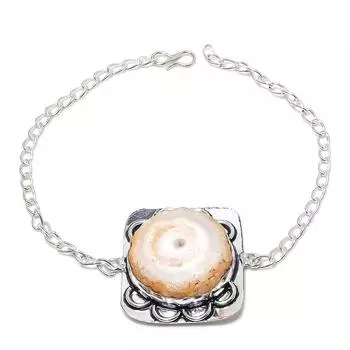 Браслет ручной работы из натурального белого солнечного кварца из стерлингового серебра 925 пробы 7–8 дюймов y1Y41