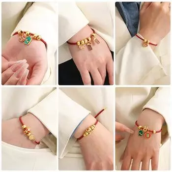 Браслет ручной работы из нержавеющей стали, регулируемая красная веревка ручной работы для изготовления ювелирных браслетов 1pc/bag