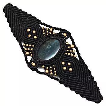 Браслет ручной работы из ниток макраме Ocean Jasper Jewel Jewel Stone Handmade 8-10 Ad