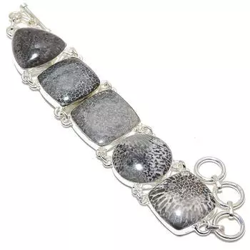 Браслет ручной работы из серебра 925 пробы с кораллами-скатами, этнический, 7-8 дюймов JCB367-50