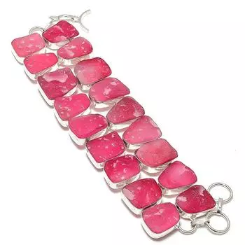 Браслет ручной работы из серебра 925 пробы с драгоценными камнями геммоморфит друзы 7-8 дюймов V3U67