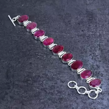 Браслет ручной работы из серебра 925 пробы с натуральным камнеритом 7-8 дюймов T5D80