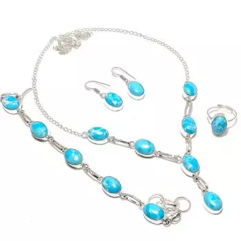 Браслет ручной работы из серебра 925 пробы с натуральным ларимаром 7-8 дюймов B4N10