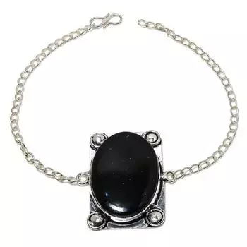 Браслет ручной работы из стерлингового серебра 925 пробы с натуральным нууммитом 7-8 дюймов T7P77