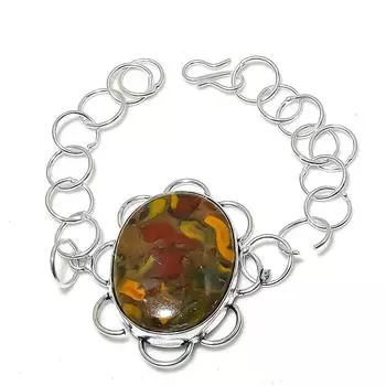 Браслет ручной работы из стерлингового серебра 925 пробы с натуральным фруктовым камнем 7-8 дюймов I2k40