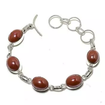 Браслет ручной работы из стерлингового серебра 925 пробы с натуральным стеклянным драгоценным камнем 7-8 дюймов m9i34