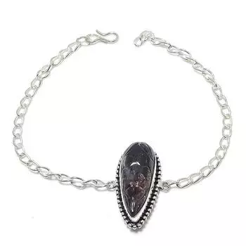 Браслет ручной работы из стерлингового серебра 925 пробы с натуральным аметистом 7-8 дюймов g8m76