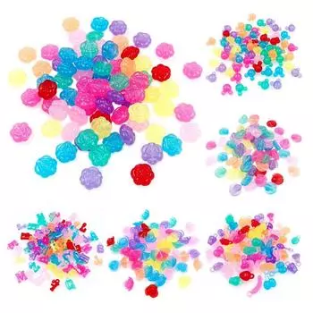 Браслет ручной работы, ожерелье, изготовление ракушек, фруктовые бусины, акриловые ювелирные аксессуары, полупрозрачные цветные конфеты, 50 шт., сделай сам, смешанный стиль, модный алфавит, цветок Mickey Heads