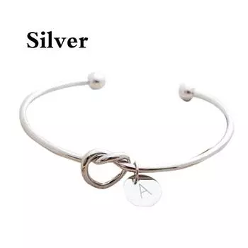Браслет с 26 буквами, браслет с монограммой, браслет для подружки невесты, очаровательные ювелирные изделия A серебряный