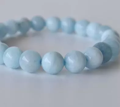 Браслет с аквамарином, круглый браслет с бусинами класса ААА, браслет с драгоценными камнями, 6 мм, 8 мм, 10 мм 6mm