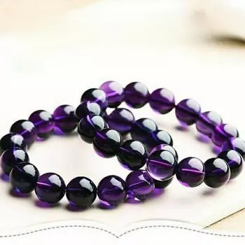 Браслет с аметистом, браслет с одним кольцом из фиолетового темного аметиста, украшения из аметиста, подарки на день рождения для мужчин и женщин. 8MM
