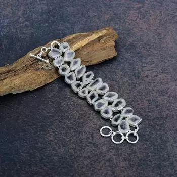 Браслет с аметистом Super 23, кунцитом, ювелирные изделия из чистого серебра 925 пробы с драгоценными камнями, браслет ручной работы, на День памяти Adjustable with 8 inches фиолетовый