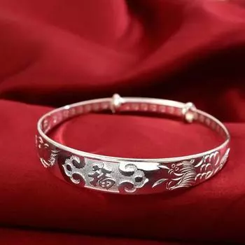 Браслет с благословением Дракона и Феникса, пуш-пульный браслет с персонализированным благословением, классический браслет с сотней благословений, браслет с пуш-пулом, подарок на день рождения Adjustable size