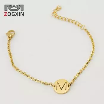 Браслет с буквами, браслет из нержавеющей стали золотого цвета, подарок для детей, семейная мода, украшения с алфавитом