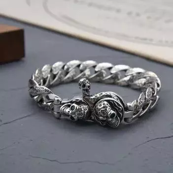 Браслет с черепом и граффити в стиле панк от европейских и американских законодателей моды на мотоциклы 18CM