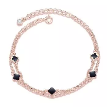 Браслет с четырьмя лепестками клевера Ins Niche, высококачественный двойной модный дизайн, серебряные украшения, инкрустированные браслеты для матери и дочери