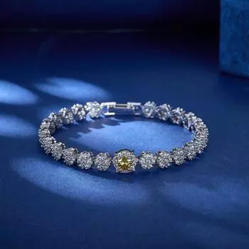 Браслет с цветочным цирконием, легкие роскошные высококачественные темпераментные универсальные ювелирные изделия для рук, женские браслеты жёлтый/белый