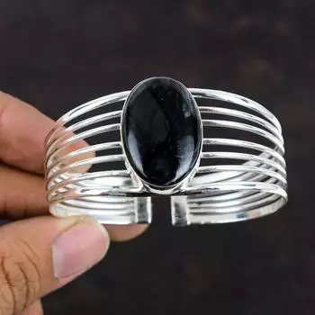 Браслет с драгоценными камнями Пикассо Джаспер, регулируемый браслет-манжета из стерлингового серебра 925 пробы, дизайнерский браслет-манжета, ювелирные изделия ручной работы, подарки для друга