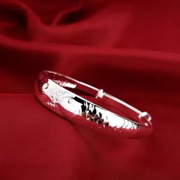 Браслет с двойной рыбой Классический браслет из бисера с рыбой Браслет с двойной рыбой и цветком лотоса Белый серебряный браслет с медным покрытием Adjustable size