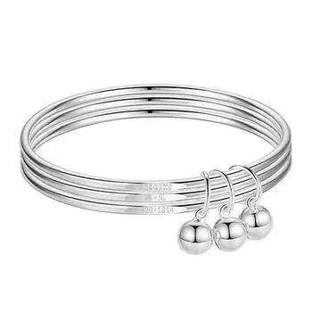 Браслет с двойным кольцом бренда Fu Bell, женский, этнический, простой, твердый, романтический, старинный, в стиле колокольчика