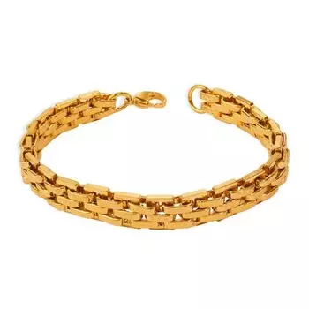 Браслет с фирменным ремешком Wind Bend, браслет в стиле хип-хоп Wind Personality, титановая сталь, 18-каратное золото, модный мужской стальной ремешок