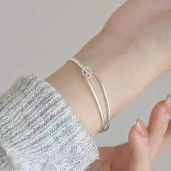 Браслет с геометрической дугой, универсальная зимняя новая линейка продуктов, витой браслет, индивидуальный браслет с плетением и двойным узлом