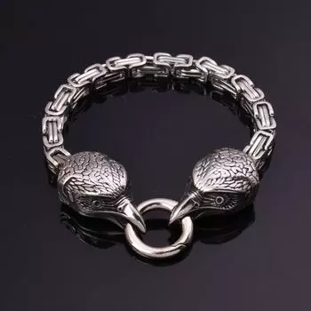 Браслет с головой орла в скандинавском стиле, браслет из нержавеющей стали, ювелирные изделия 23CM
