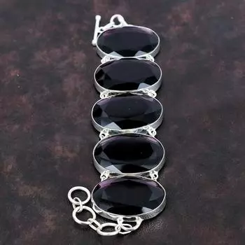 Браслет с граненым африканским аметистом, браслет из драгоценных камней, браслет из стерлингового серебра 925 пробы, ювелирные изделия ручной работы, регулируемый браслет-цепочка, подарок для матери Adjustable