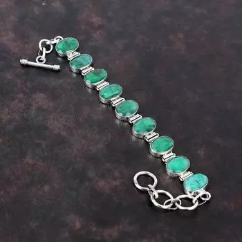 Браслет с граненым замбийским изумрудом, очень красивый драгоценный камень, ювелирные изделия ручной работы, браслет из стерлингового серебра 925 пробы, регулируемый браслет-цепочка, подарок для женщин